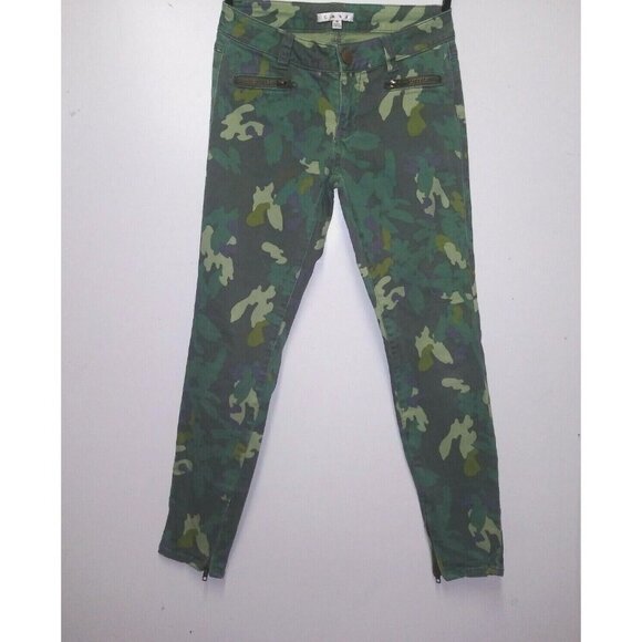 CAbi Camo Jeans womens Sz 0 (27x28.5) Clover Skinny Stretch Zipper ankles EUC - Picture 2 of 10